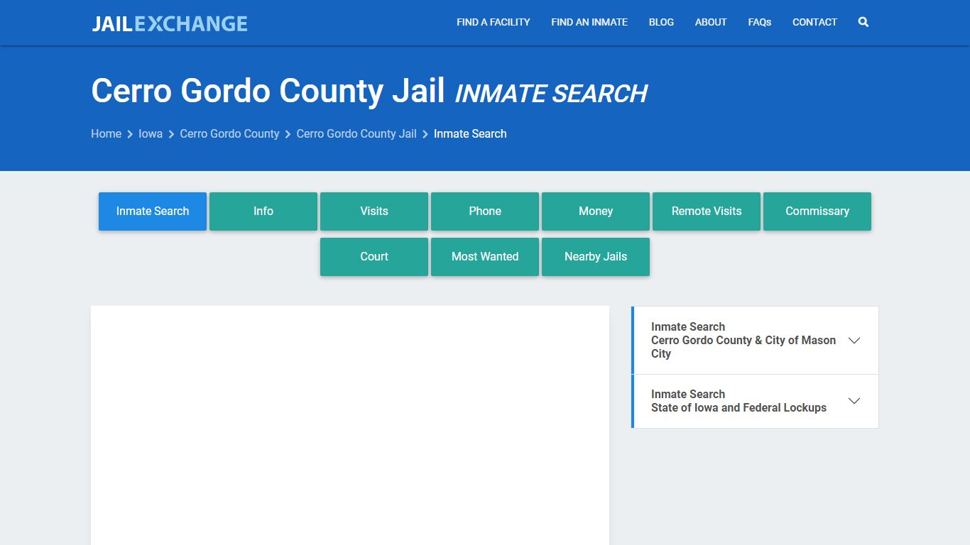 Cerro Gordo County Jail Inmate Search - Jail Exchange